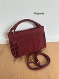 MAJE - fringed suede: Brown