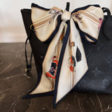 Equestrian Luxe Jumbo Twilly Scarf – Horse & Carriage Print