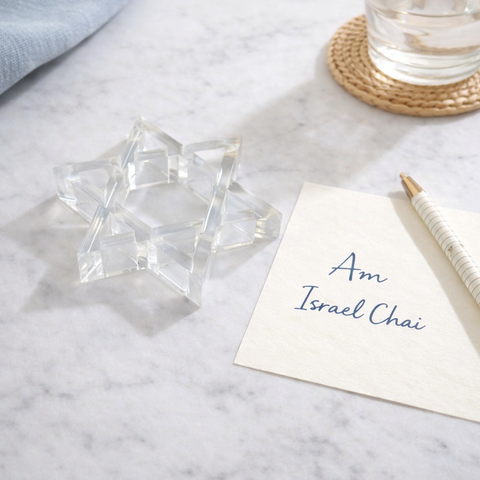 Acrylic Napkin Weight, Clear Star of David