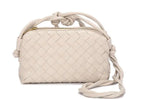Leather woven crossbody - square