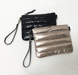 Black puffer crossbody handbag