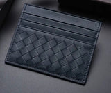 Leather woven card case