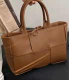 Woven leather tote- crossbody