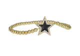 Pave Star bracelet on gold beads