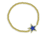 Pave Star bracelet on gold beads