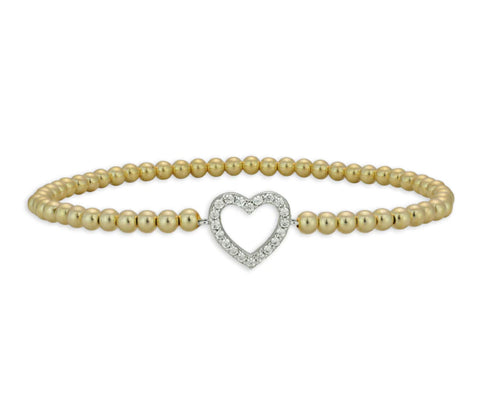 Pave Open heart bracelet